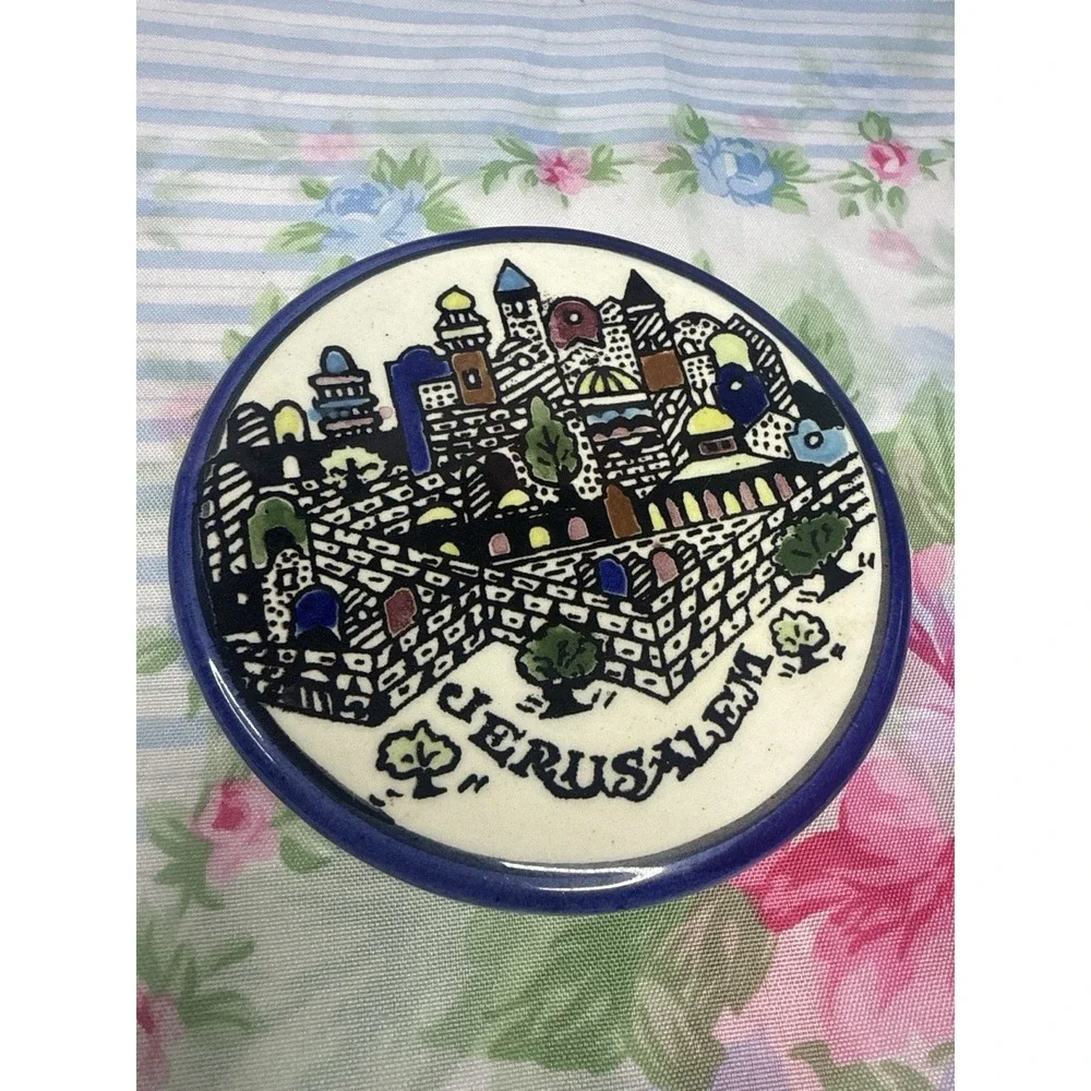 Jerusalem‎ Ceramic Coaster Trivet 3.5
